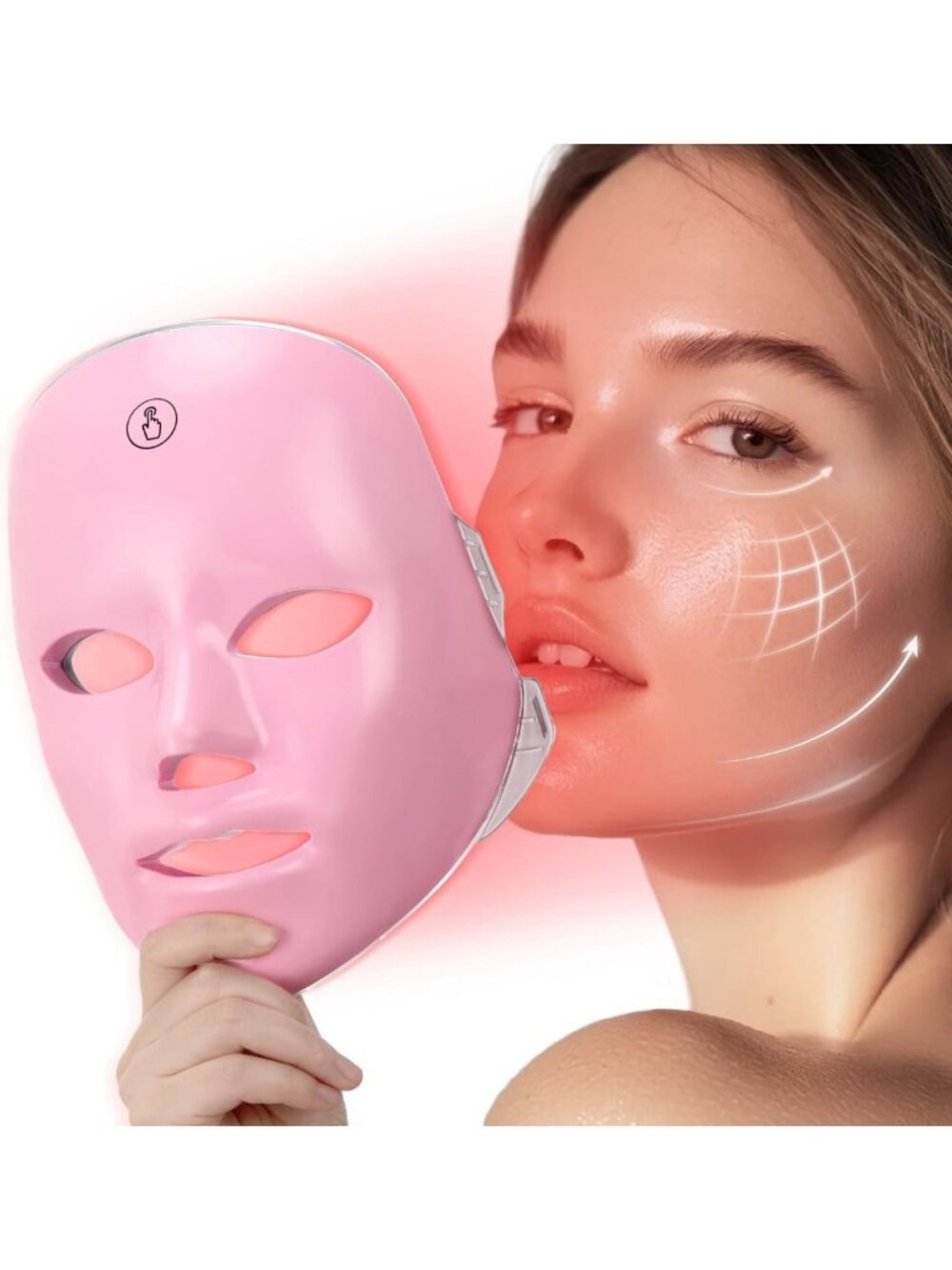 7 Color Red Light Facial Mask - Portable Cordless At-Home Skincare Device